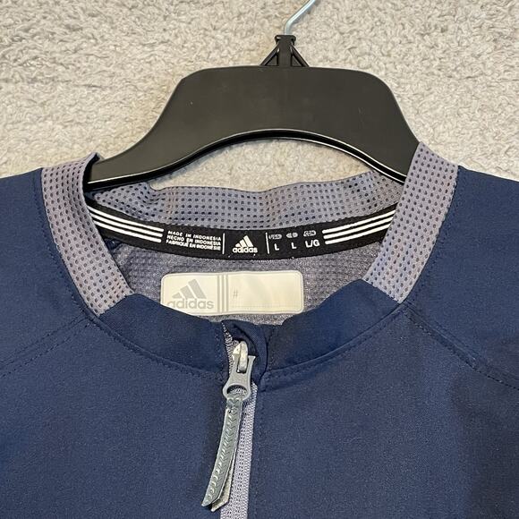 ADIDAS ATLANTA BRAVES WARMUP JACKET Blue GRAY MENS Large - Picture 8 of 16